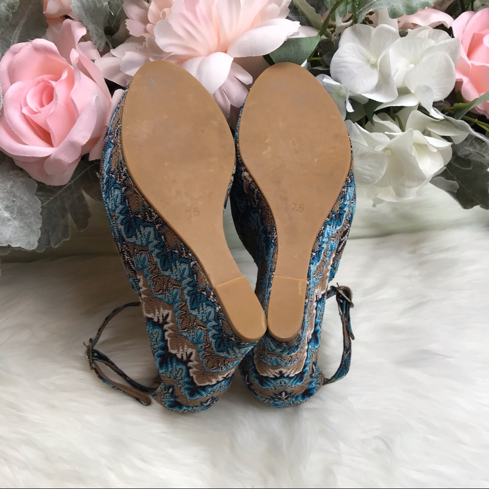 Jeffery Campbell Blue Multicolor Wedges Sz 7.5 EUC - Picture 6 of 8